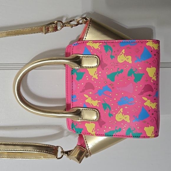 Disney Princess Girls Pink Gold Pastel Crossbody Purse Excellent Condition - Picture 2 of 8